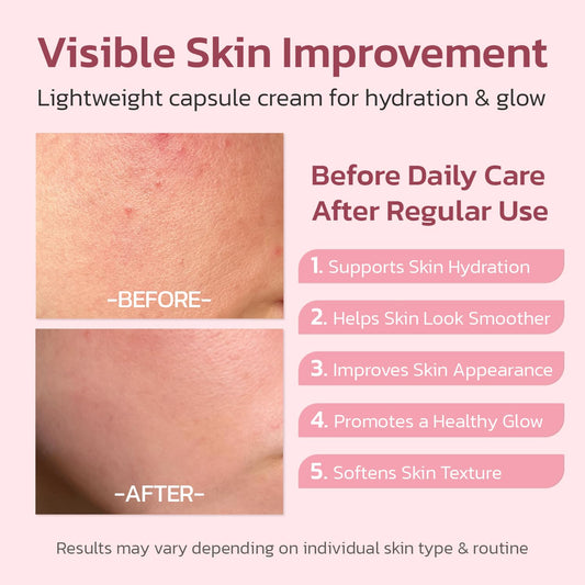 Jorceray PDRN Pink Collagen Capsule Cream –Salmon PDRN -Dual Texture Barrier Repair Moisturizer | Salmon DNA + 5% Niacinamide 2oz