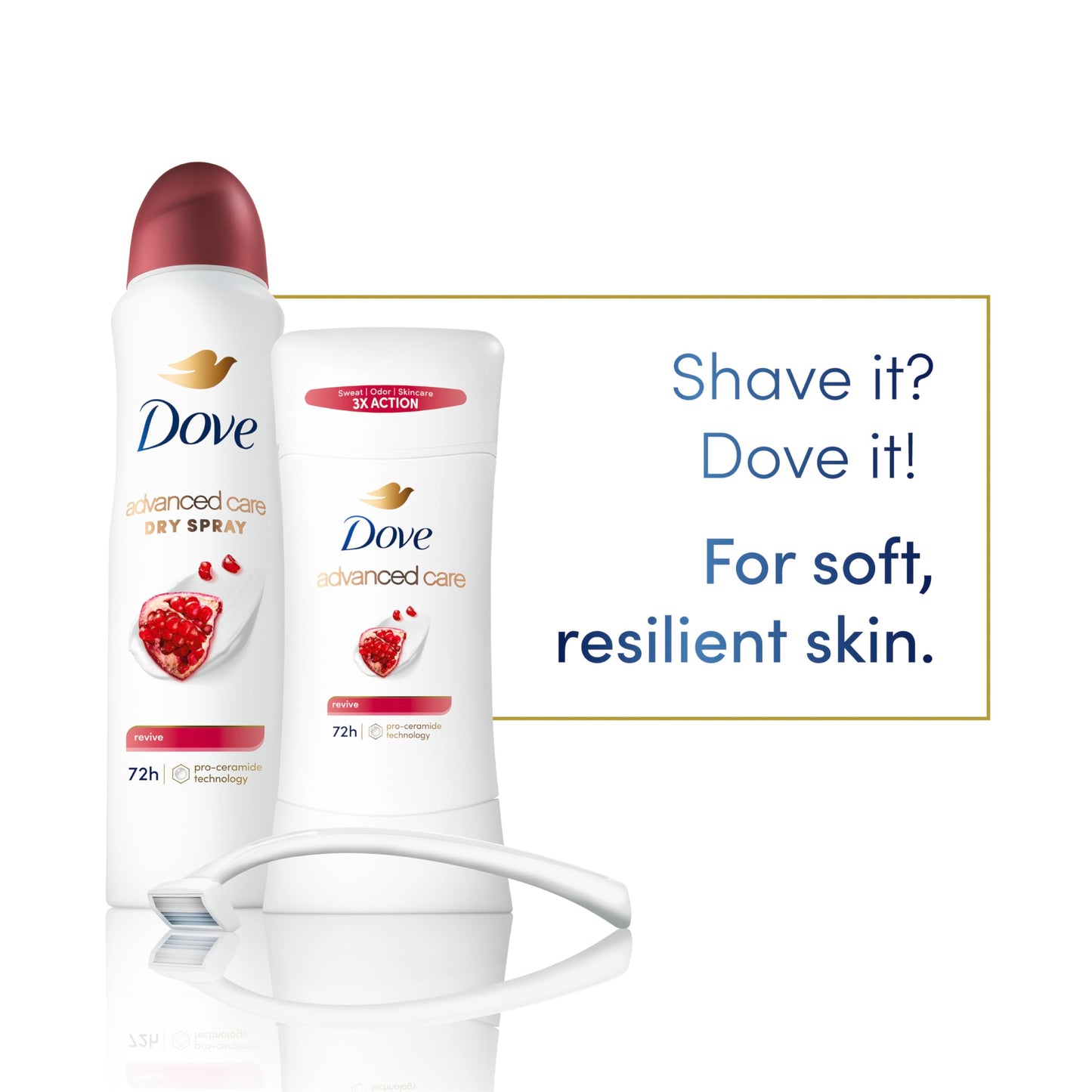 Dove Advanced Care Antiperspirant Deodorant for Women Twin Pack Revive 72 hour sweat and odor protection 2.6 oz (Packaging May Vary)