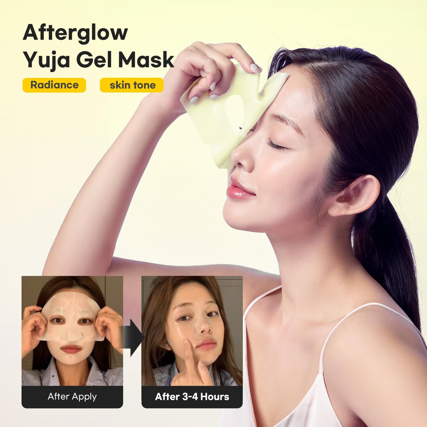 LUVUM Afterglow Yuja Gel Mask, Vitamin C, Overnight Hydrogel Mask, 4+1 Pack