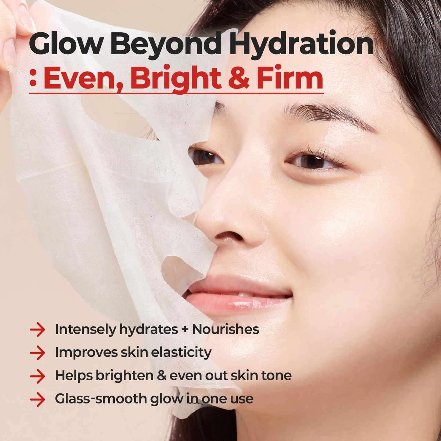 MOTHER MADE Deep Moisturizing Rich Snail Collagen Face Sheet Mask Pack of 5, with Snail Mucin, Low Molecular Collagens, Peptides, Niacinamide 2%, Korean Skin Care