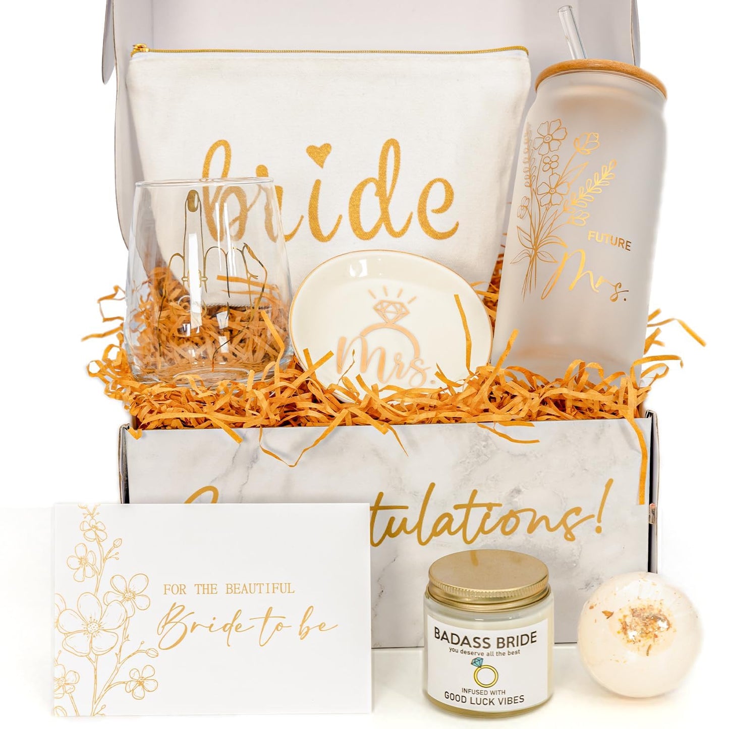 Bride To Be Gifts Box, Bridal Shower Bachelorette, Engagement Wedding Gift For Women, Her, Fiancee, Future Mrs, Newly Just Engaged Basket Ideas for Bachelor Party