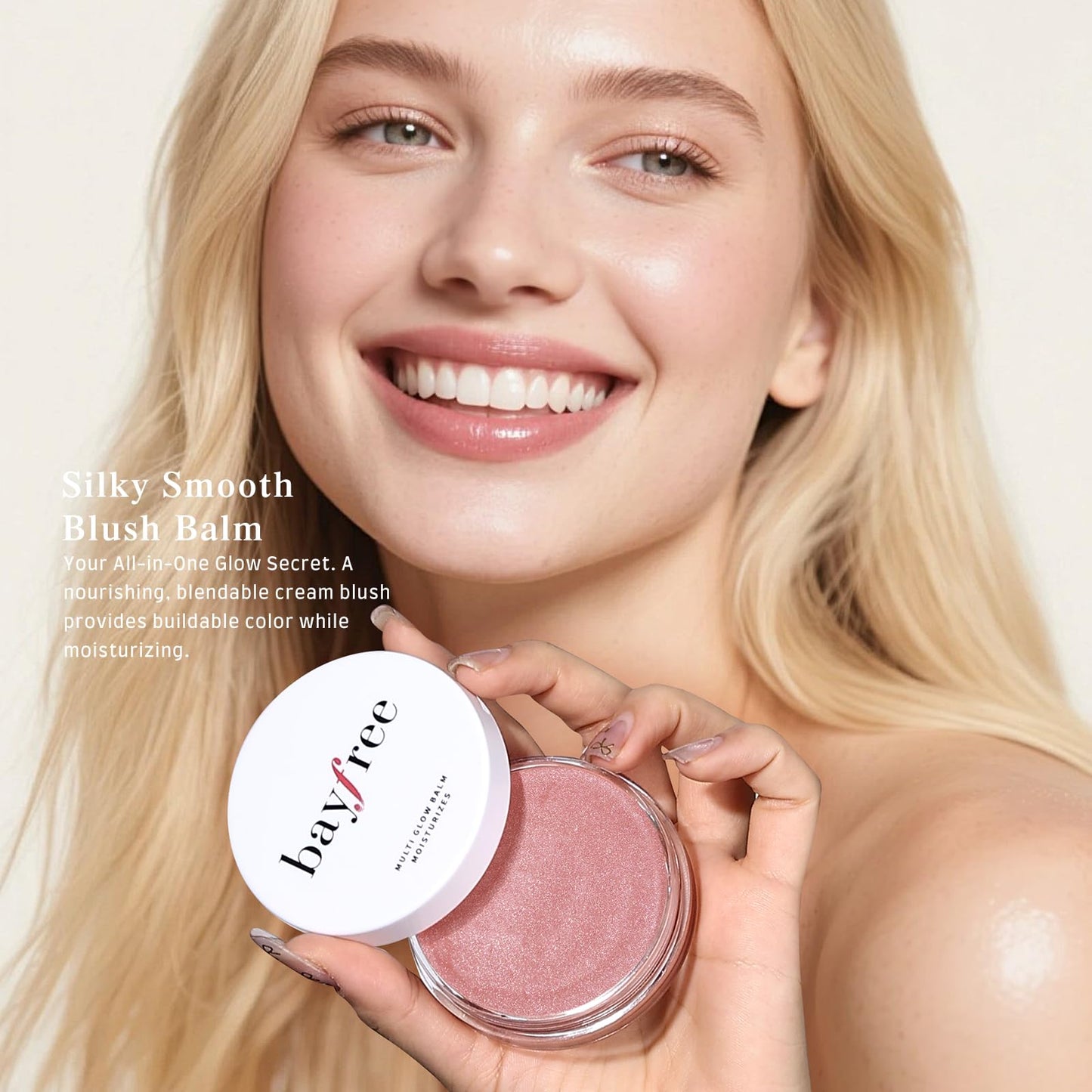 bayfree Multi Glow Balm, Cream Blush for Cheeks, Blush Balm Face Makeup, Radiant Finish, Hydrating, Creamy, Lightweight & Blendable Color, Face Makeup, 0.63 Oz