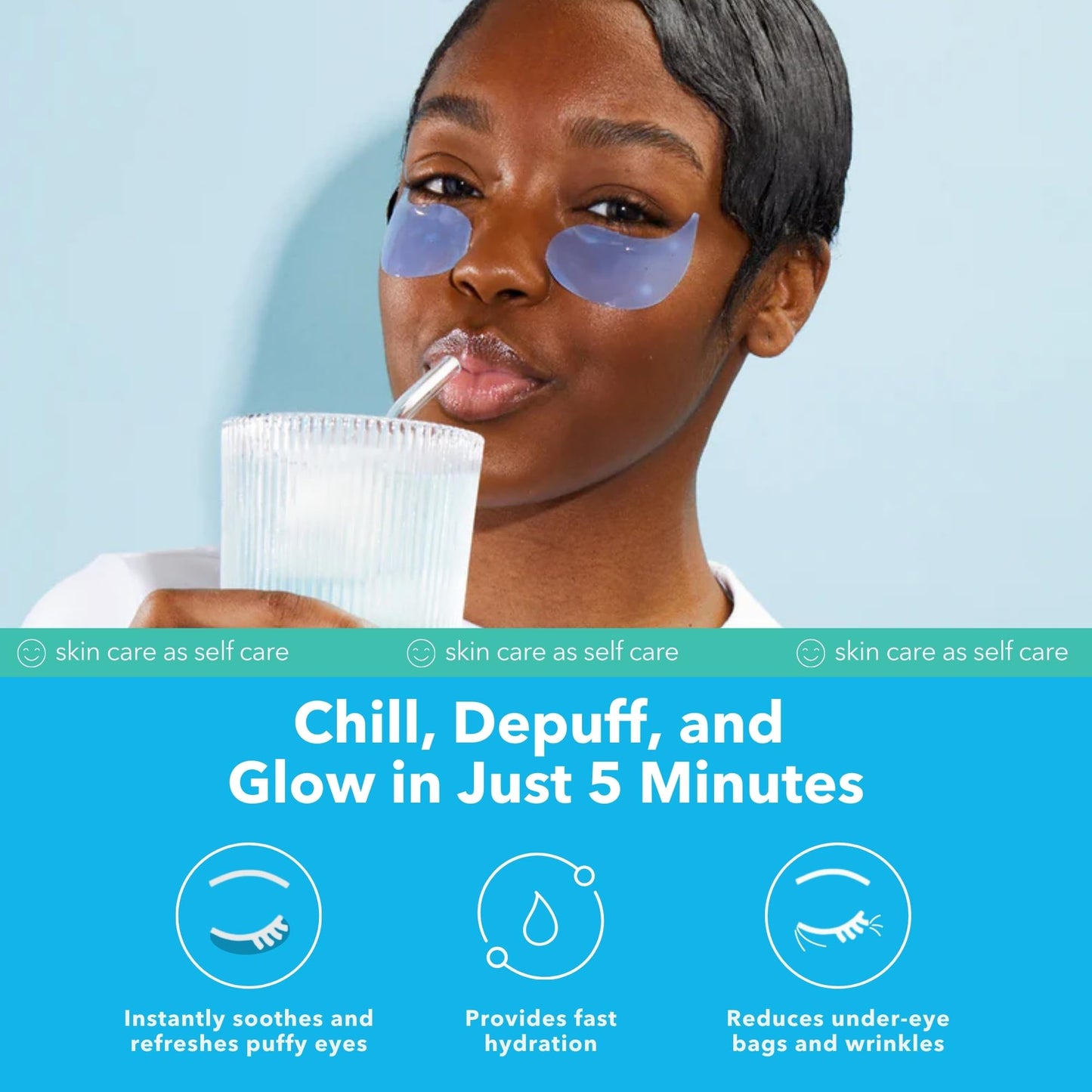 Patchology Serve Chilled On Ice Firming Under Eye Mask Patches with Peptides, Cloudberry Oil & Bakuchiol – Hydrogel Patches for Dark Circles, Puffiness, Fine Lines – Ideal Travel Essential - 15 Pairs