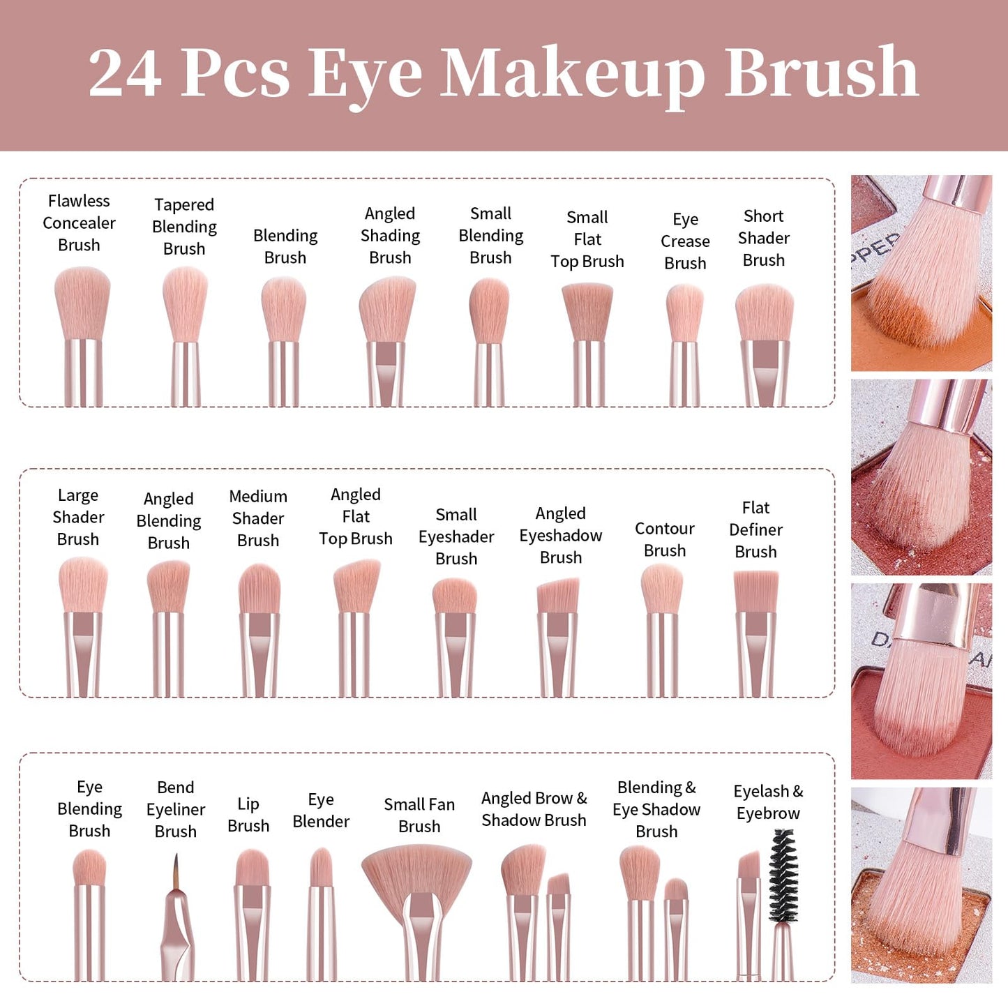 MAANGE Makeup Brush Set 51 PCS Professional Makeup Brushes for Foundation Powder Concealers Eye shadows Blending Blush Travel Make up Brush Kit (Pink)