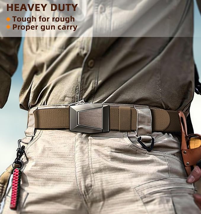 BULLIANT Men Belt 2 Pack,Nylon Web Holster Belt Stretch for Gift Men Outdoor Work Sports Hunting Hiking,Quick Release