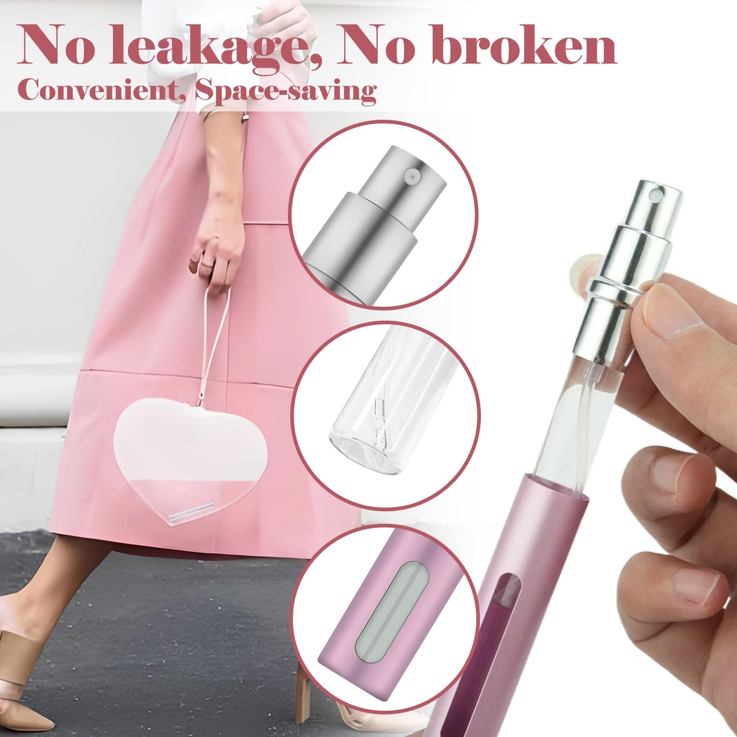 OBSGUMU 4pcs Mini Perfume Travel Bottle, Perfume Atomiser Refillable, 5ML Spray Bottles, Portable for Travel Holiday, Outdoor Activities and Business