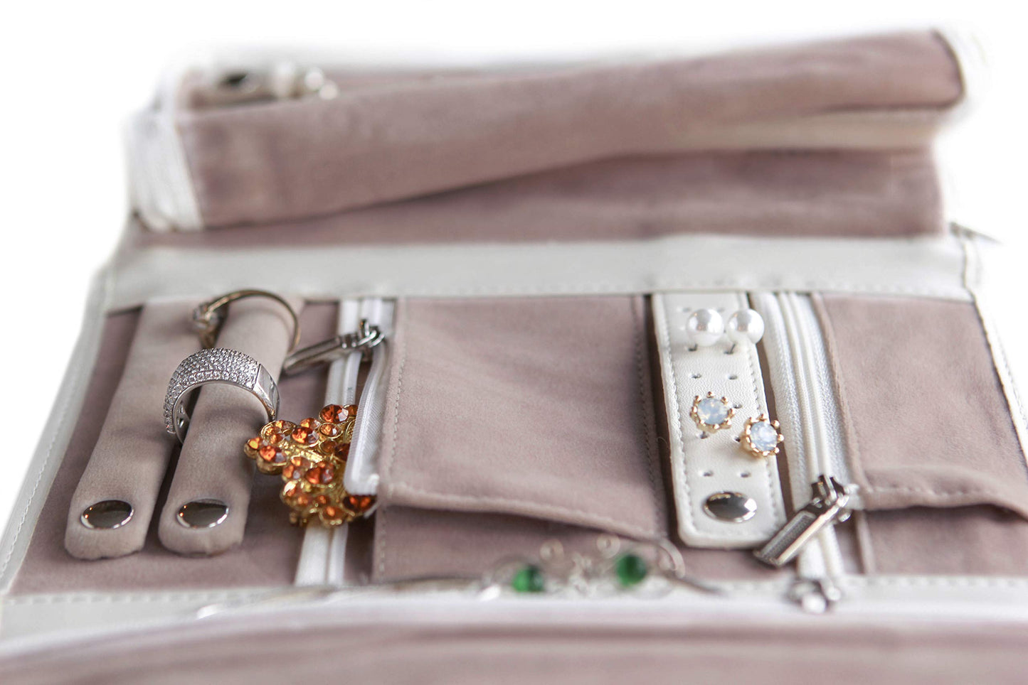 case Elegance Vegan Leather Travel Jewelry Case - Jewelry Organizer [Petite]