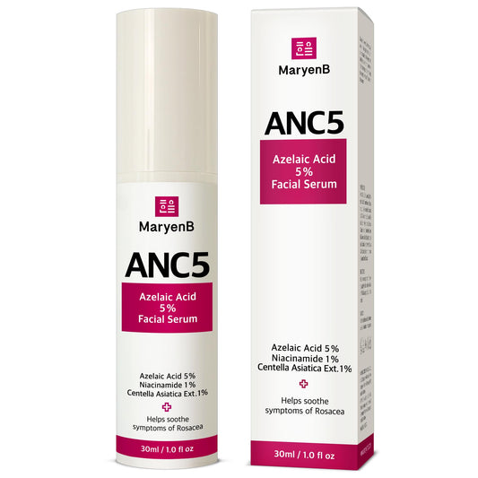 Azelaic Acid 5% Gentle Facial Serum with Niacinamide & Cica - Beginner-Friendly Face Serum for Sensitive Skin, Redness Relief - Korean Skincare, 1 Fl Oz (30ml)