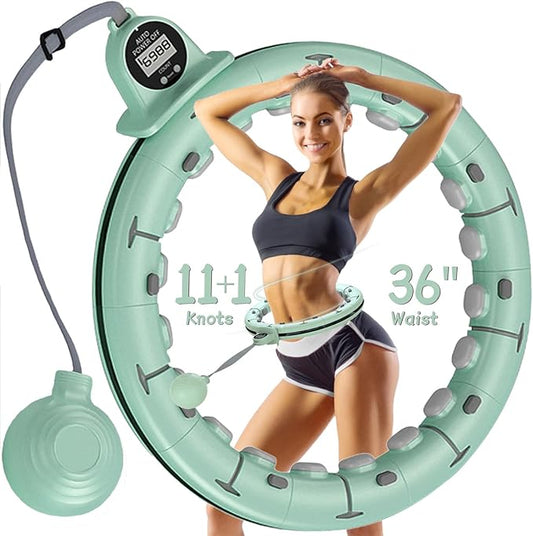 30/12 Knots, Upgraded Magnetic Lock Weighted Hula Hoop for Adults Weight Loss, Infinity Hoop Plus Size, Children Adults Home Outdoors, Fitness Exercise, Abdominal Toner