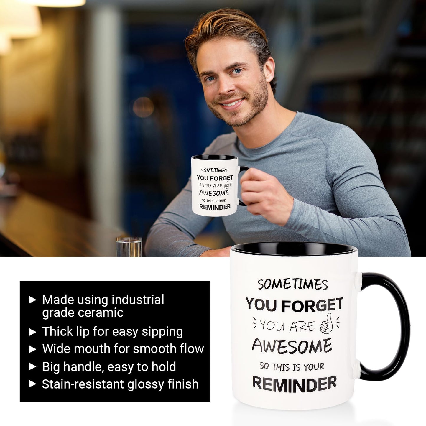 Birthday Gifts for Men,Man Premium Gifts Basket Ideas Set Men's Birthday Gift Box Thank You Gift with Ceramic Mug, Bracelet, Eye mask,Candle for Dad,Son,Boyfriend,Coworker Male Retirement Gifts