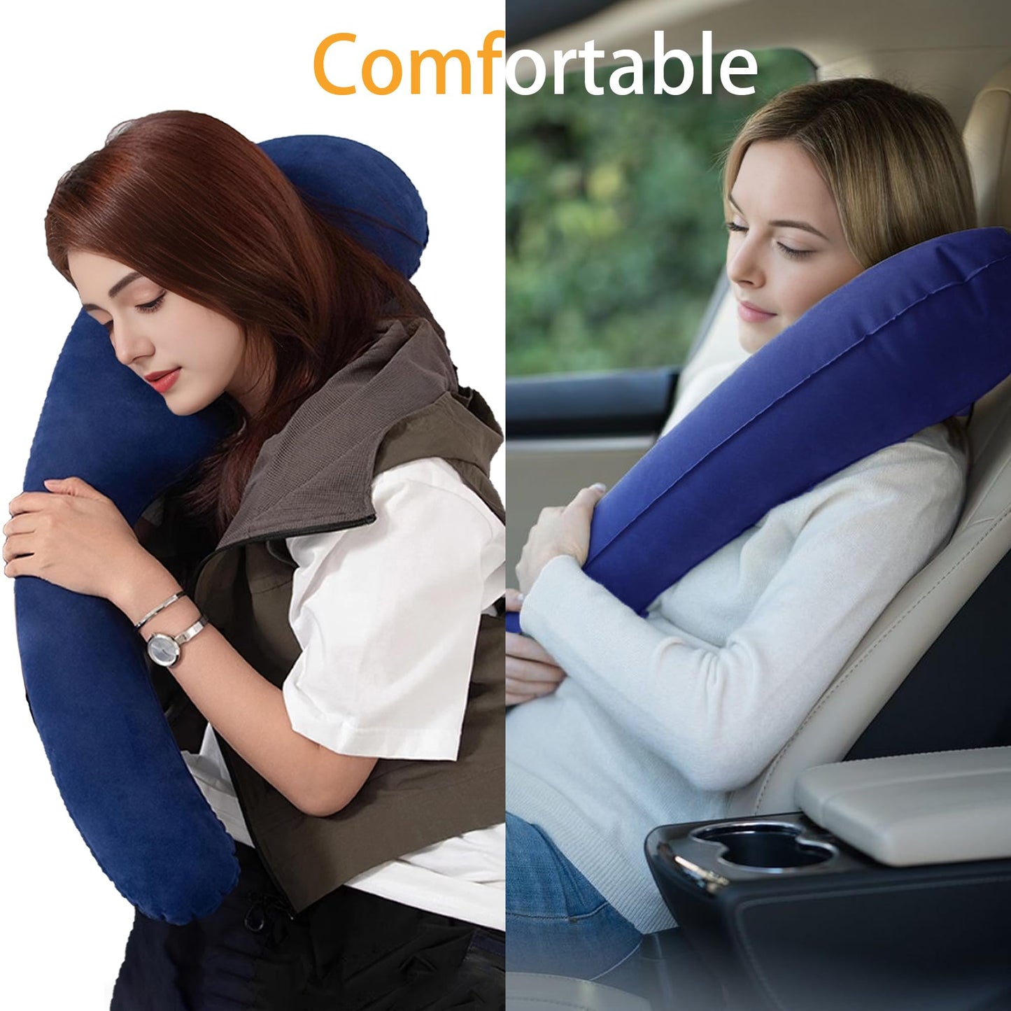galactruly Inflatable Neck Pillow for Traveling on Plane, Inflatable Travel Pillows for Airplanes, Kids Body Pillow, Kids Neck Pillows for Travel, Airplane Pillow for Long Flights