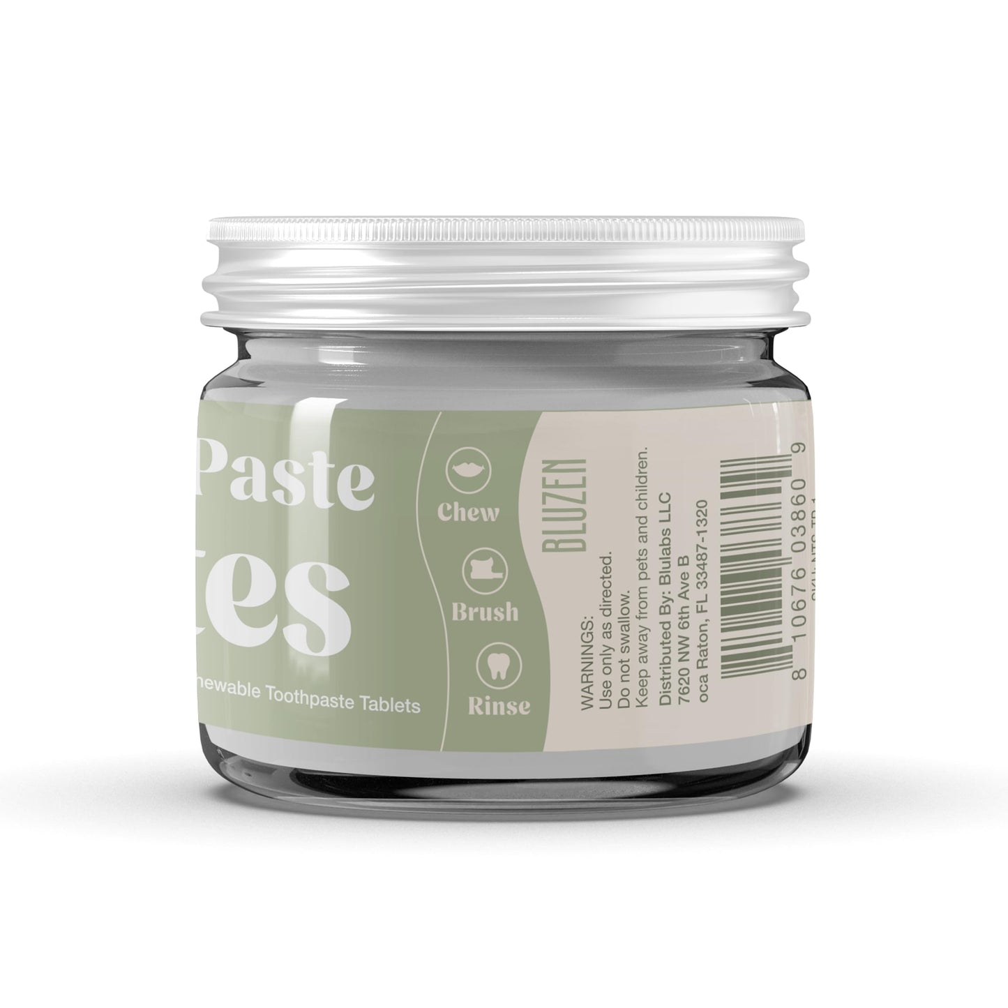 Whitening Toothpaste Tablets with Nano Hydroxyapatite, Fluoride Free, Plastic Free, Eco & Best Travel Friendly Chewable Mint Toothpaste Bites | 62 Count