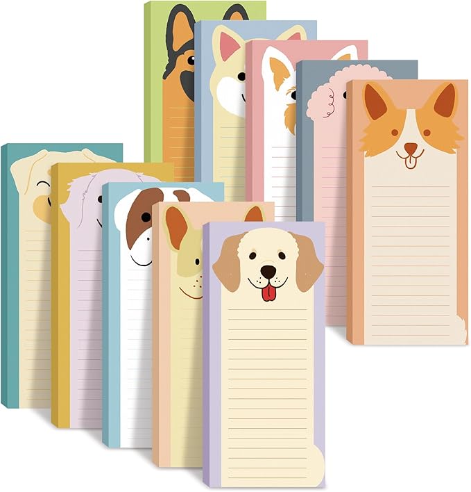 Censen 10 Pack 500 Sheets To Do List Notes Daily Checklist Notepads with 50 Sheets Each Undated Color Memo Pad Block Shopping List Pad Weekly Plan Notepad Organizer Planners(Dog Pattern,Lined)