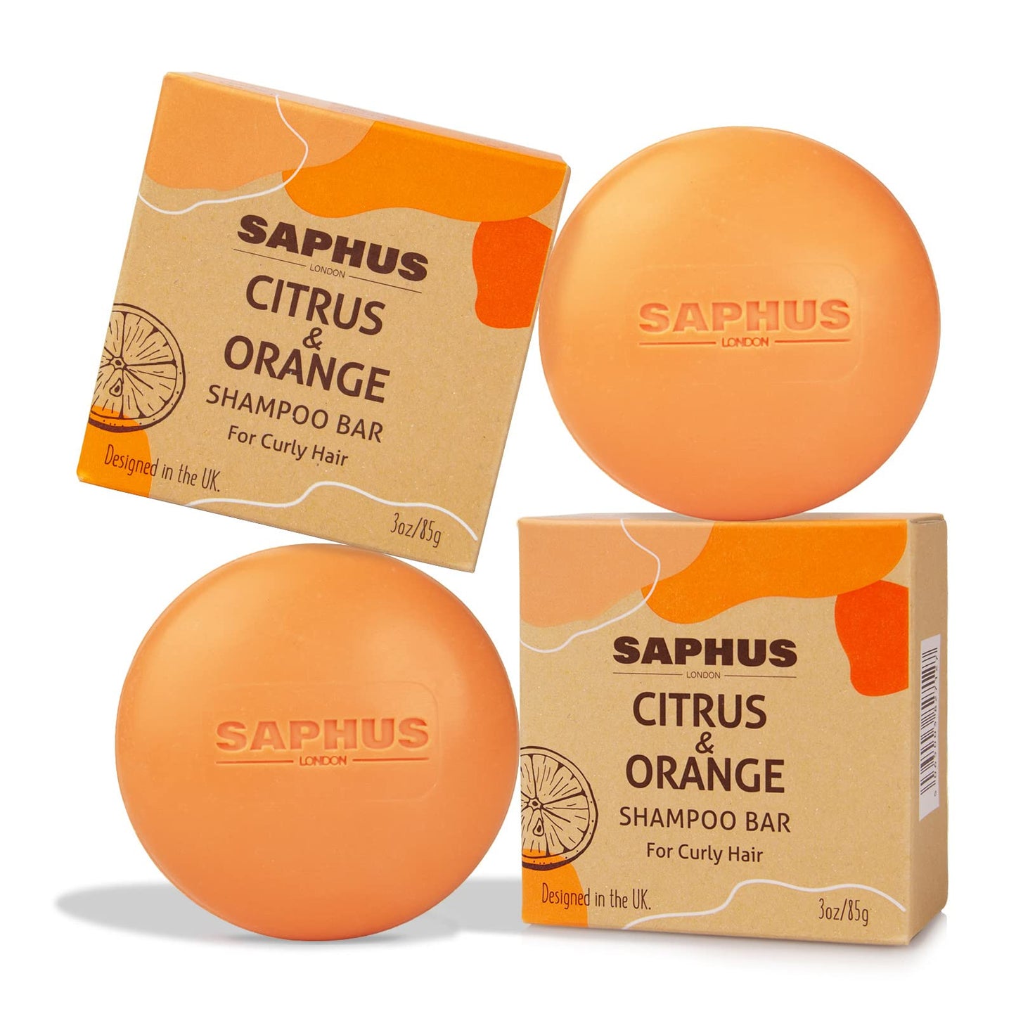 SAPHUS Argan Oil Shampoo Bar for Dry Curly Hair - Strengthening & Moisturizing Hair Care, Vegan, Sulfate-Free, Cruelty-Free, 2 Pack