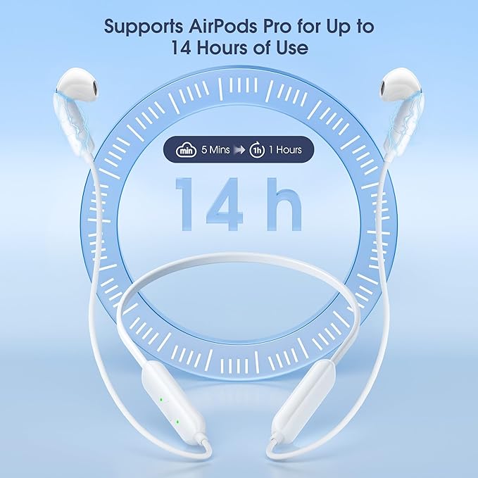 Charging Case Compatible with AirPods 1st & 2nd & 3nd Generation, 2-in-1 Anti-Lost Strap for AirPods with Charging Case Function, Soft Silicone Material, IPX6 Waterproof