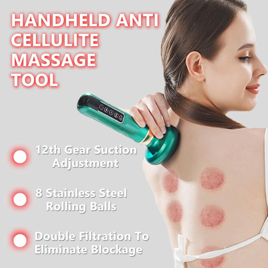 cenlomat Cellulite Massage Tool,Cellulite Massager Electric Fat Remover with 12 Suction Modes,Rechargeable & Cordless,Intelligent Cupping Massager for Arms,Legs,Back Used at Home(Green)