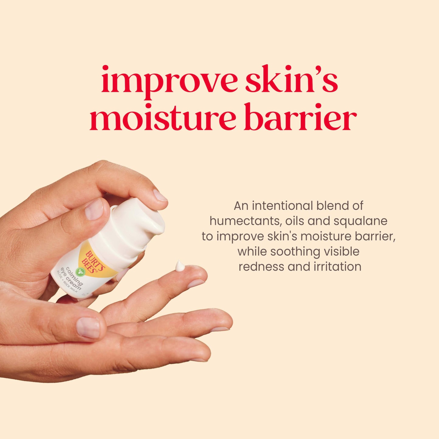 Burt's Bees Calming Eye Cream With Aloe and Rice Milk, Moisturizes Without Causing Redness or Irritation, 98.7 Percent Natural Origin Skin Care, 0.5 oz. Bottle