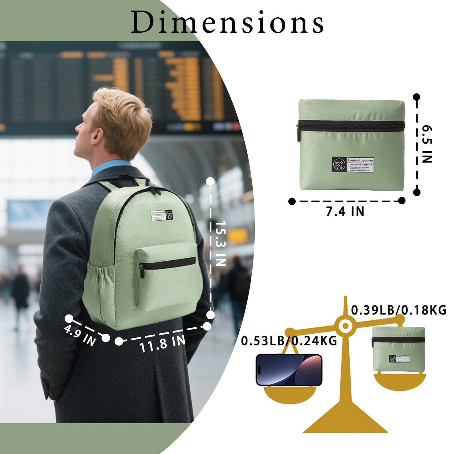 Yeshore Lightweight Packable Backpack – Small Foldable Travel Daypack, Water-Resistant Hiking Backpack for Men & Women, 15L Capacity