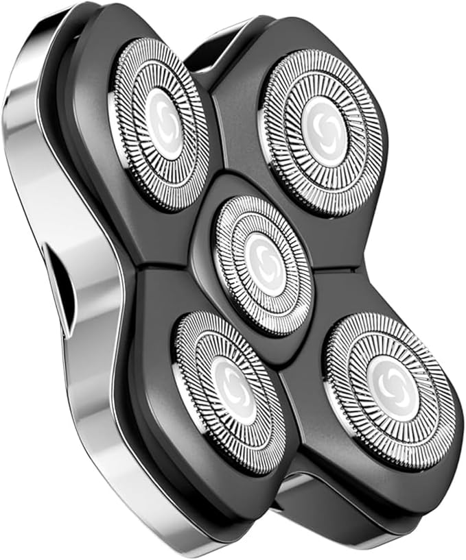 5D Head Shaver Replacement Blades - Magnetic Floating Razor Heads, Wet & Dry Compatible, Precision Shaving, Waterproof & Skin-Friendly, Easy Blade Replacement for 5D Electric Shaver