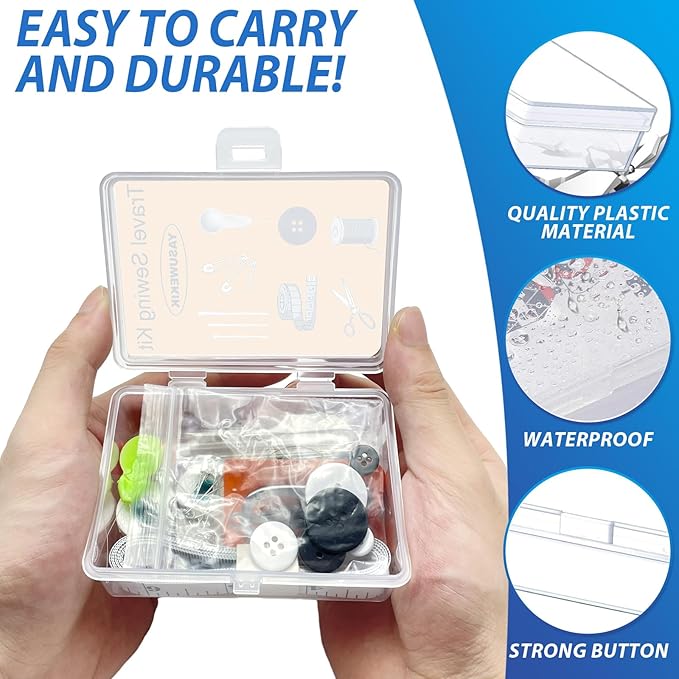 12 Pack Mini Travel Sewing Kits Bulk Small Emergency Sewing Kits Outdoor Survival Military Sewing Kits with Case for Wedding Operation Christmas Shoebox Stocking Stuffer Gift