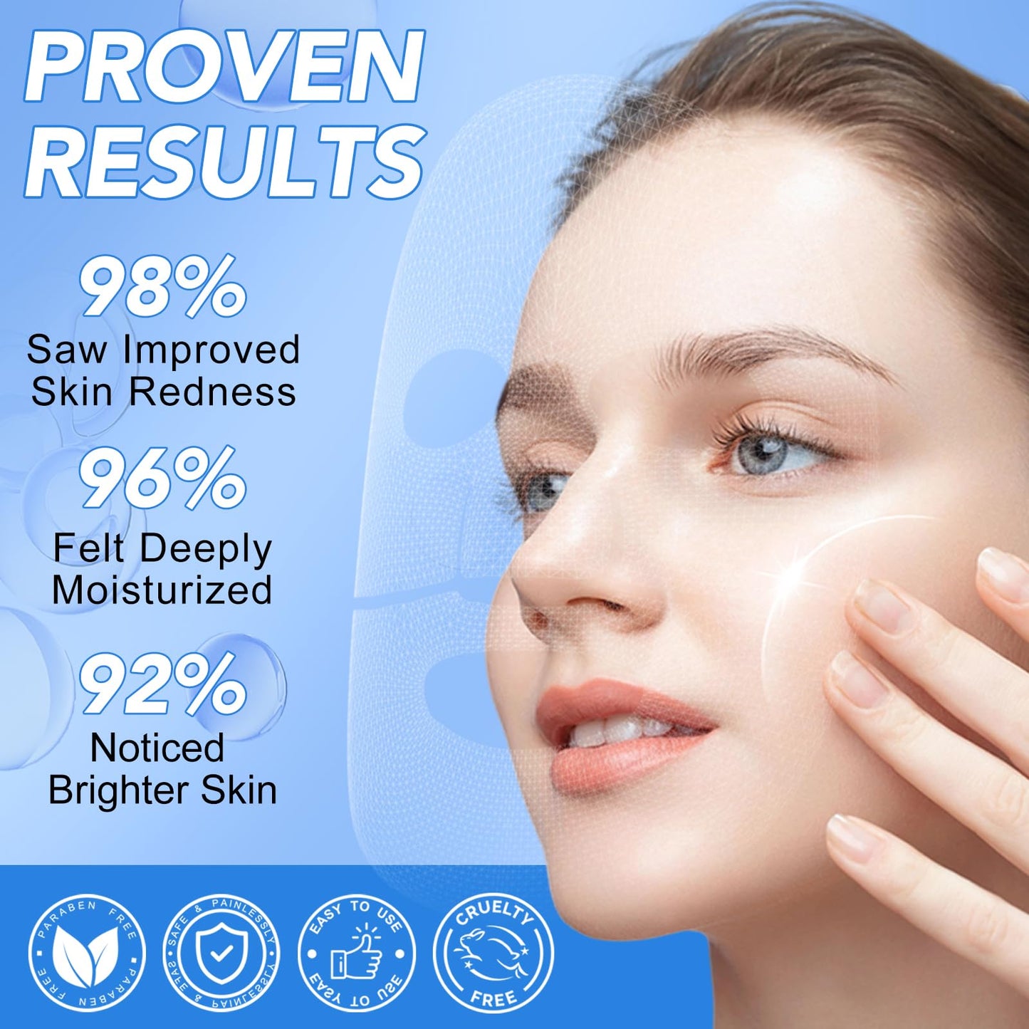 GOGIFTGO Collagen Face Mask,Collagen Real Deep Mask,Collagen Mask,Deep Hydrating Anti Wrinkle Lifting Mask,Hydrogel Masks for All Skin Types 34g*4ea