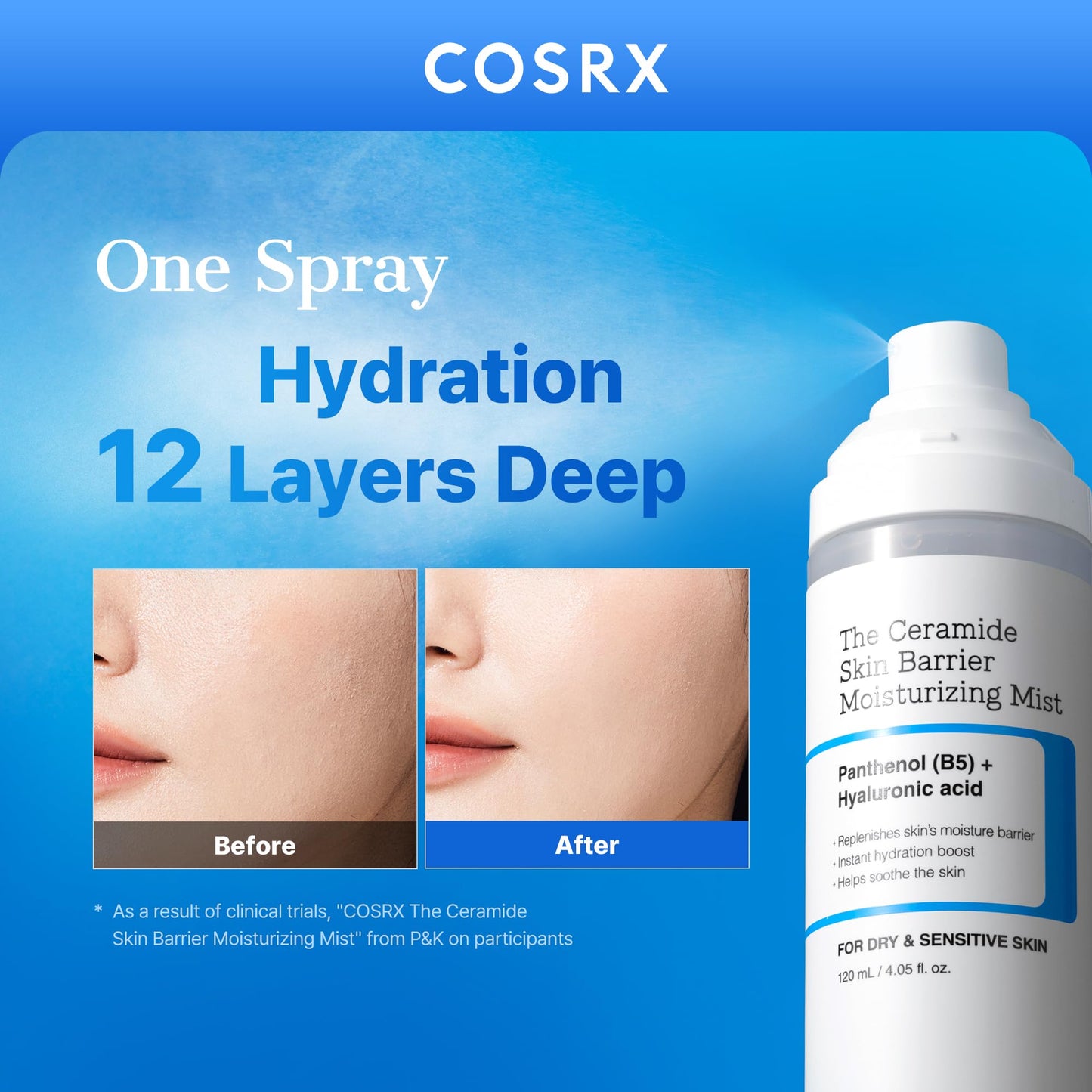 COSRX Barrier Cream Face Mist - Milky Toner with Ceramide & Hyaluronic Acid, Hydrating and Soothing Facial Spray for All Skin Types, 4.06 fl.oz, Korean Skin Care