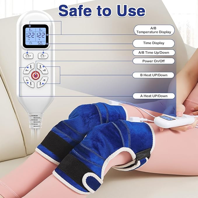 Knee Heating Pad for Pain Relief,Heating Pad for Knee for Aching,Heated Brace for Joint Pain, Soreness Swelling,Auto Shut Off,86℉~158℉ Adjustable Temp