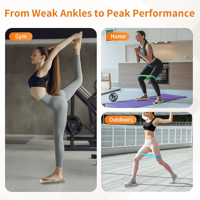 Ankle Balance Board Foot Strengthener - Single Leg Balance Board Foot Exerciser for Sprained Ankle,Posture Corrector, Physical Therapy for Plantar Fasciitis and Toe Stretcher Board for Gym Home