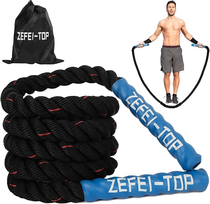 Jump Rope, 3.75 LB/2.65 LB Weighted Jump Rope for Fitness, Heavy Skipping Rope for Home Gym Workout, Weight Loss, Strength Training, Total Body Exercise Equipment