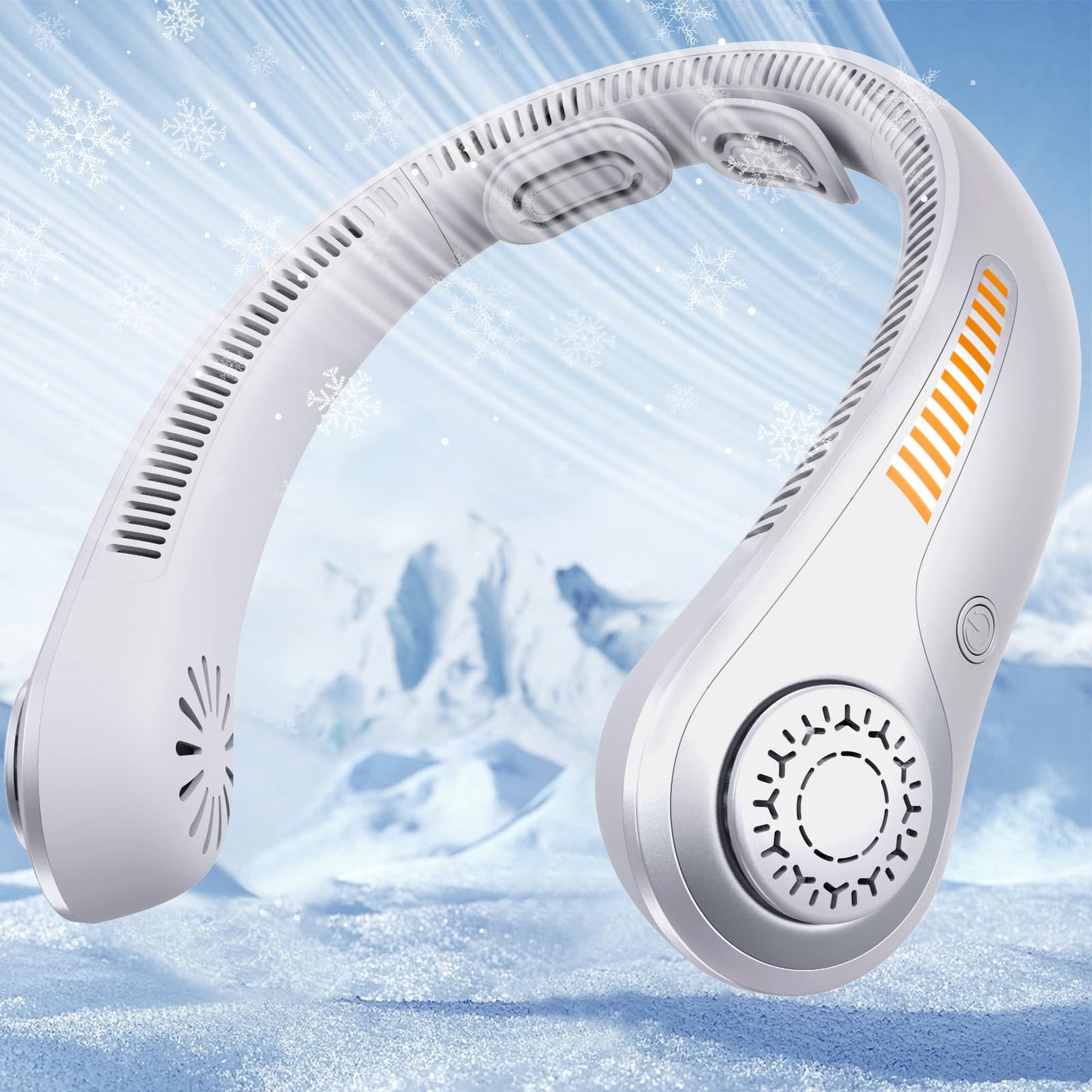 Portable Neck Fan - Rechargeable Personal Fan with Neck Brace, 5 Speeds, All-Around Cooling, Hands-Free Bladeless Lightweight Quiet Neck Fans That Blow Cold Air Gift for Women/Men, Hot Flashes, Travel