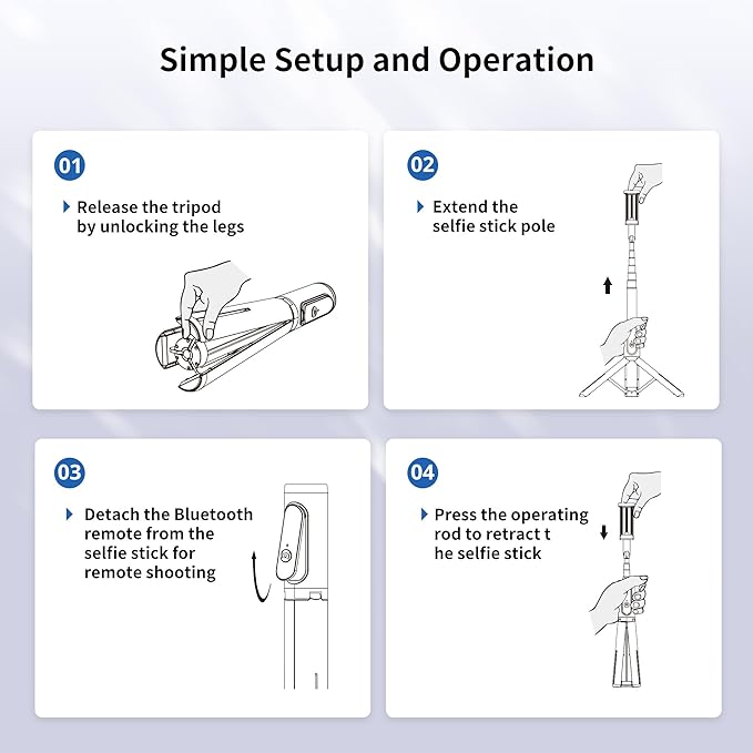 ATUMTEK Selfie Stick Tripod, 3-in-1 Extendable Aluminum Phone Tripod with Detachable Bluetooth Remote, Compatible with iPhone 17/16/15/14/13/12/11/11 Pro/XS Max/XR and Samsung Smartphones, Black