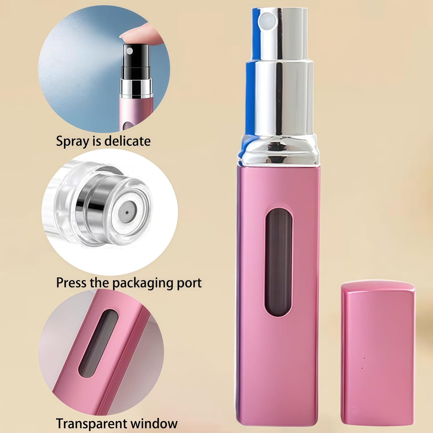 sangzisally 8ML Mini Refillable Perfume, Portable Atomizer Bottle Refillable Perfume Spray, Atomizer Perfume Spray Bottle for Travel,Refill Pump Case for Traveling and Outgoing