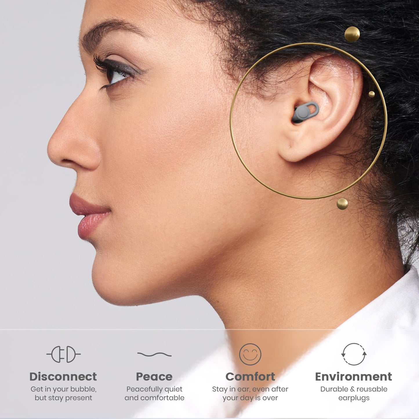 Silicone Ear Plugs for Noise Reduction - Reusable Soft Comfortable Earplugs for Sleeping,Noise Sensitivity & Flights -16 Ear Tips in XS/S/M/L, with 2 Travel Boxes - 33dB Noise Cancelling (Grey)