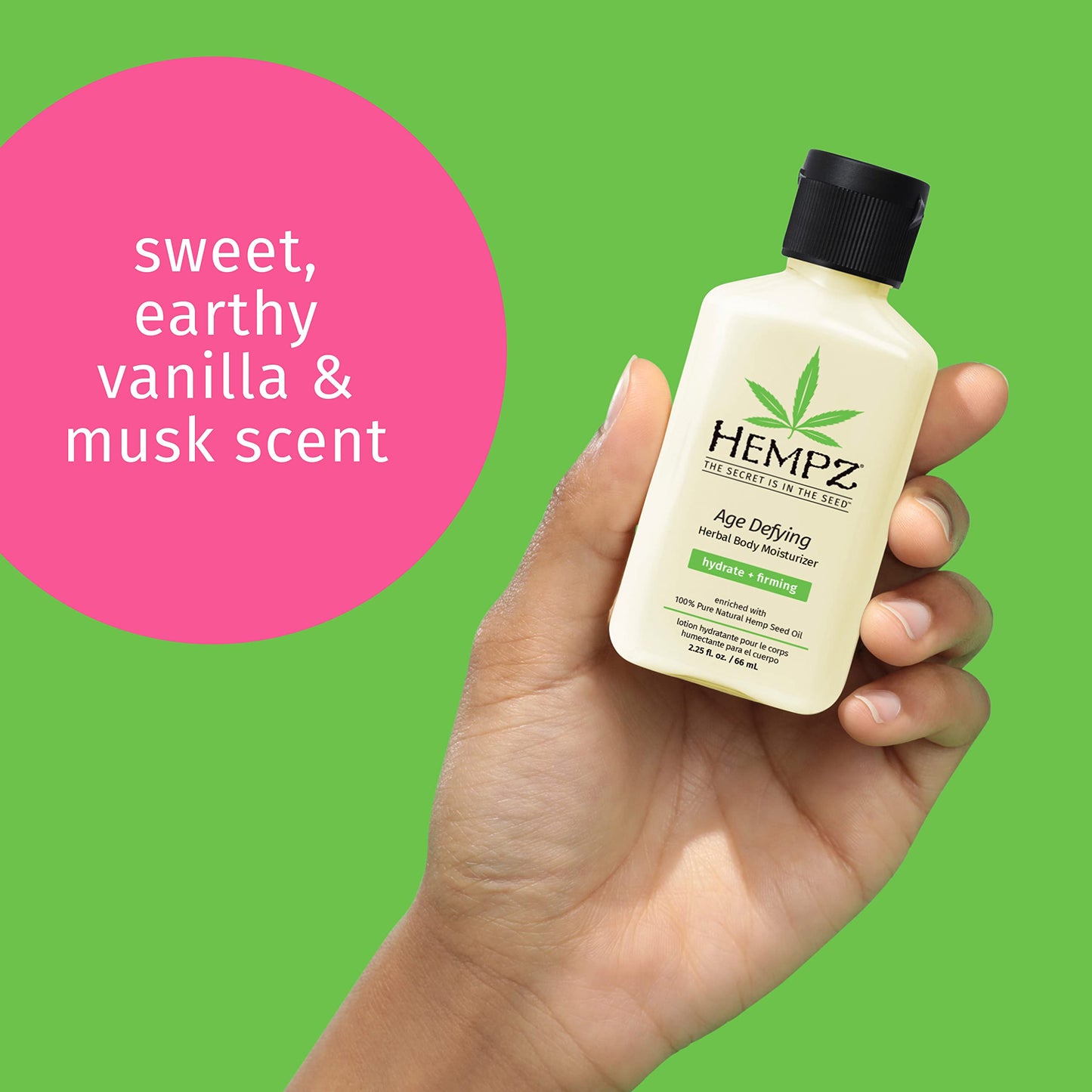 HEMPZ Body Lotion Age Defying - Shea Butter Daily Moisturizing Cream, Shea Butter Hand and Body Moisturizer - Hemp Lotion - Skin Care Products, Hemp Seed Oil - Mini, 2.25 oz.