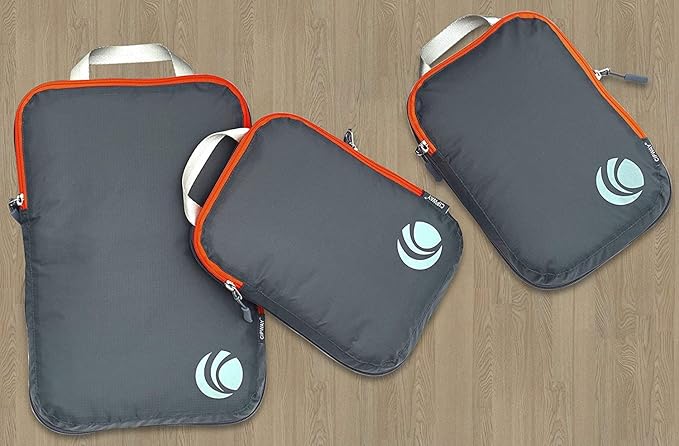 Cipway Compression Packing Cubes Set, Ultralight Expandable Travel Packing Organizers for Carry on Luggage (Grey 3pcs)