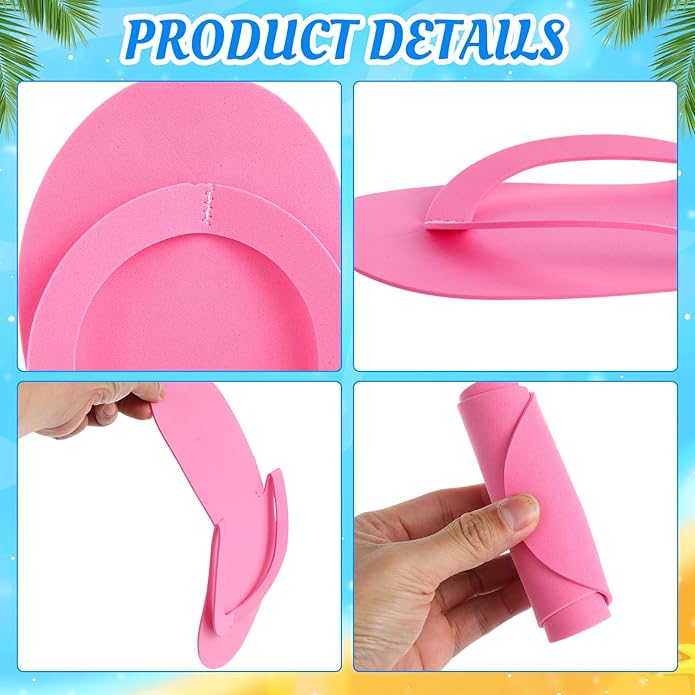 Janmercy 90 Pairs Pedicure Slippers for Guests Foam Disposable Flip Flops Pedicure Shoes Sandals Bulk for Women Spa Party Supplies, 6 Colors, 4. 53 x 10. 43 Inches