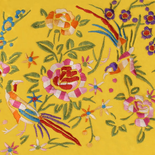 Lidwot Yellow Multi-Use Silk Jewelry Organizer Roll – Vintage Embroidery Case for Travel/Daily/Events Foldable Zippered Pouch for Rings & Necklaces | Luxury Compact Gift.