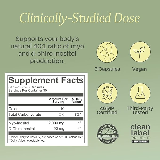 BOND Inositol Capsules: Myo & D-Chiro Inositol, Ovarian & Menstrual Support, Hormone Balance for Women, 40:1 Ratio, 90 Vegan Capsules