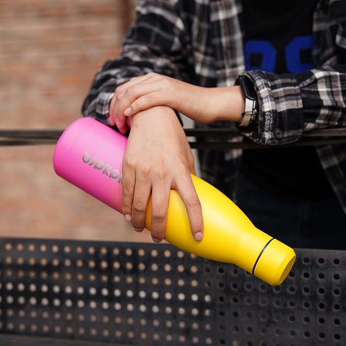 BJPKPK 12oz Water Bottles Stainless Steel Double Wall Vacuum Insulated Small Water Bottles for Travel,Sky