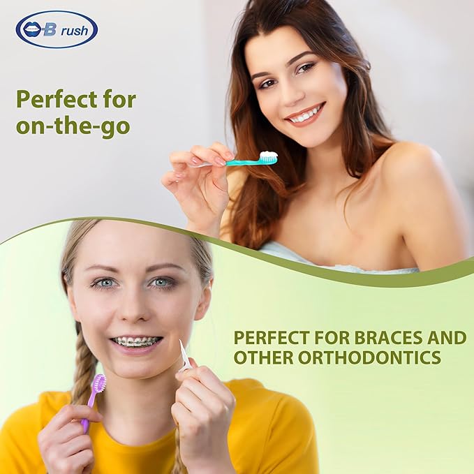 B Rush Prepasted All in 1 Toothbrush, Complete Oral Care 5 in 1 Toothbrush, Include Toothpaste,Tongue Cleaner,Dental Floss and Pick,Individual Wrapped Disposable for Travel and Daily Care, Pack of 24