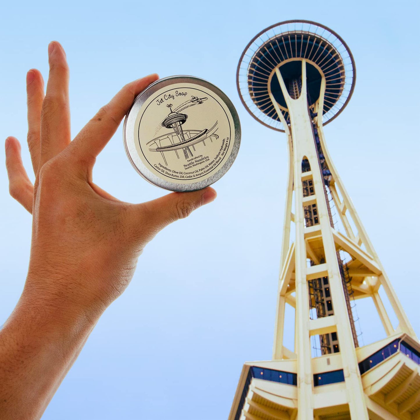 Seattle Sundries Cedarwood & Lavender Shea Butter Bar Soap - 1 (4oz) Natural Handmade Bar Soap for Men & Women in a Low Waste Gift Tin - Made in Washington Present