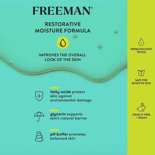 Freeman Moisturizer + Skin Shield, Lightweight Moisturizer, Infused With Aloe Vera & Ceramides To Protect Skin, Soothes & Calms, & Hydrates, Face Serum Relieves Dry Skin, 3 fl.oz./ 89 mL Bottle