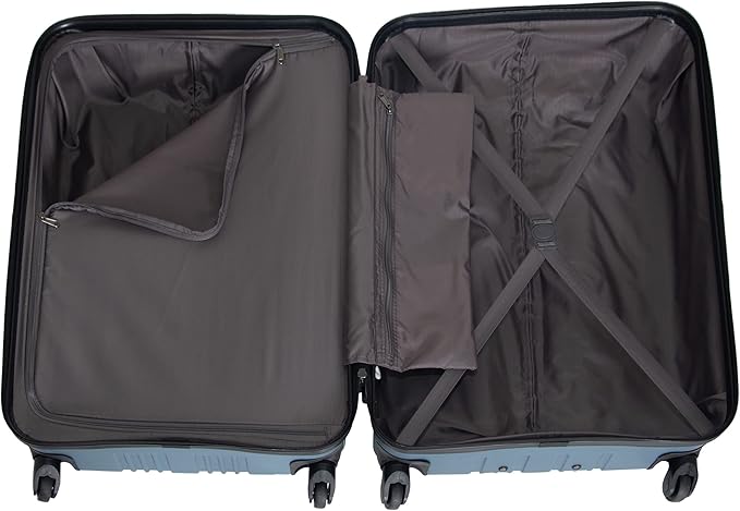 Kenneth Cole REACTION Out of Bounds Lightweight Hardshell 4-Wheel Spinner Luggage, Granite Blue, 28-Inch Checked