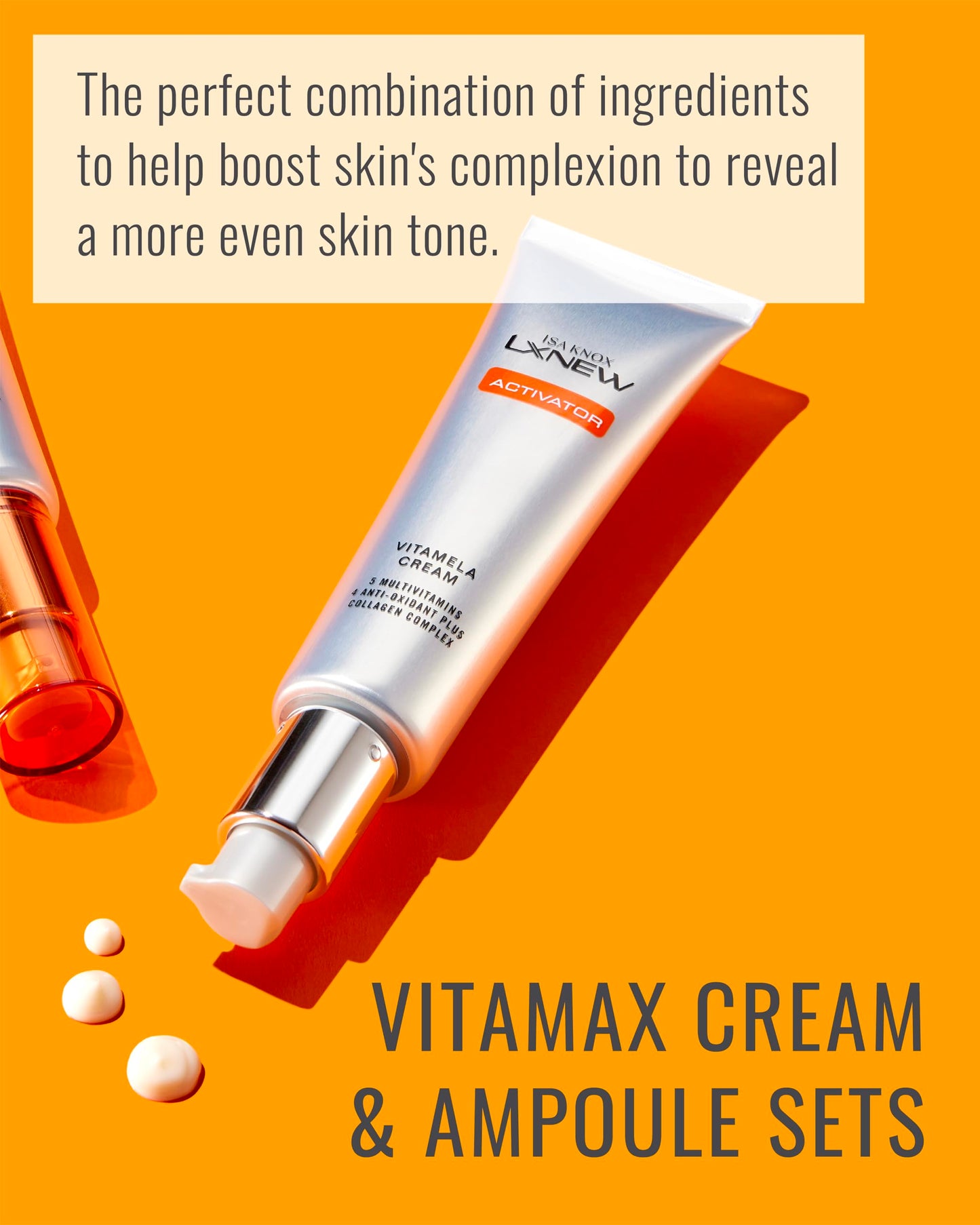 ISA KNOX AGE FOCUS VITAL COLLAGEN Hydra Gel Cream, LXNEW VITA MAX Ampoule, LXNEW VITAMELA Cream (15 ml/3.89 fl oz) - Korean Skin Care by LG Beauty. Vitamins C, B12 & E.