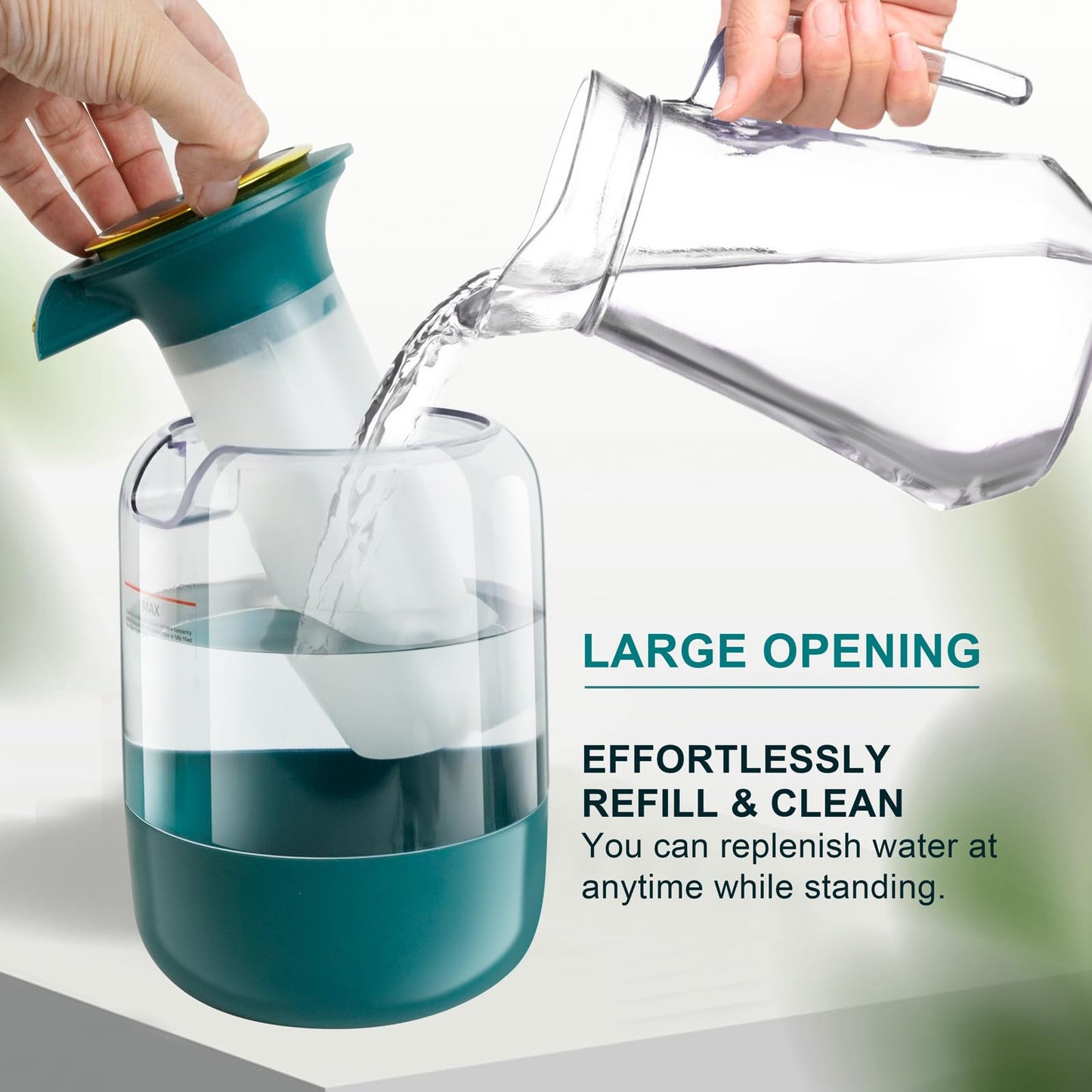 Humidifier with Double Nozzle, 2.2L Humidifiers for Bedroom, 26dB Quiet Dual Spray Cold Mist Humidifier for Plants, Office, and Home Baby Nursery, 3 Gear and Night Light, Easy to Fill & Clean