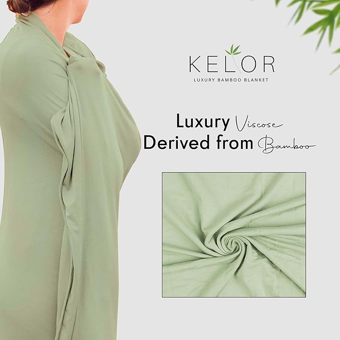 K E L O R Luxury Cooling Travel Blanket - Stretchy, Lightweight Soft & Breathable Shawl Wraps for Women