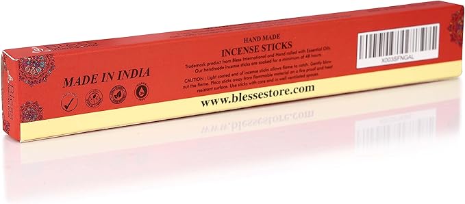 Bless-Musk 100%-Natural-Handmade-Hand-Dipped-Incense-Sticks Organic-Chemicals-Charcoal-Free Purification-Relaxation-Positivity-Yoga-Meditation Best-Woods-Scent (25 Sticks (1.4 OZ))