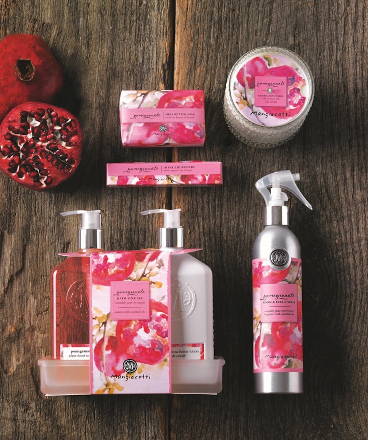 Mangiacotti Lip Balm Moisturizing Repair Sticks for Soft Lips Organic Beeswax Mini Balms, 3-Pack, Pomegranate