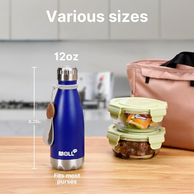 12 oz Water Bottle for Kids Stainless Steel Double Wall Vacuum Insulated Sports Water Bottle for School-Reusable Metal Leak Proof Cola Shape Flask for Girls (Purple)