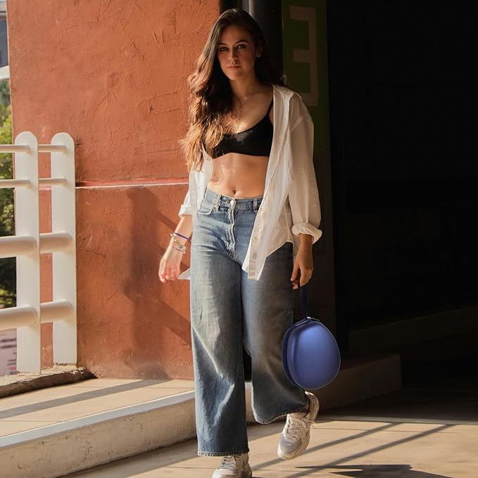 Comecase Universal Headphone Case Comepatible with JBL/for Beats/for Sony/for Bose Max Over Ear Headphone and More, Travel Carrying Box for Bluetooth Wireless Headset (Blue)